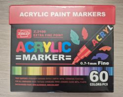 ZIBEEF - ENSEMBLE DE 60 MARQUEURS ACRYLIQUES À POINTE PINCEAU EXTRA FINE (STYLE GUANGNA)